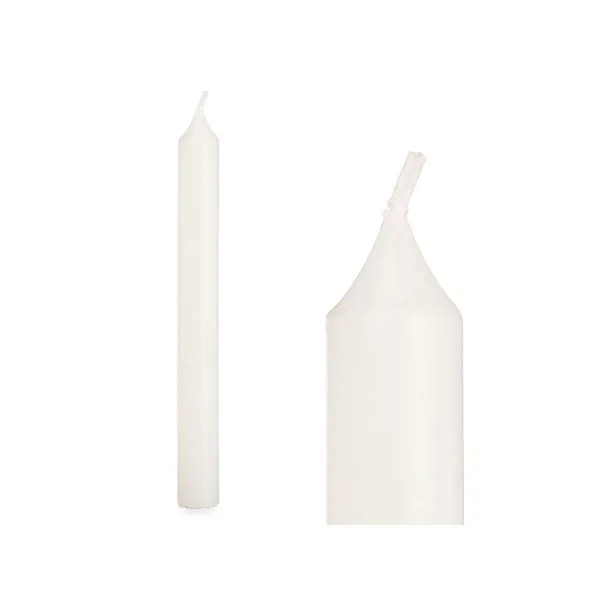 Candle Set Acorde White 2 x 2 x 20 cm 8,5 x 21 x 4,5 cm (12 Units)