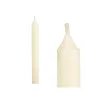 Candle Set Acorde Cream 2 x 2 x 20 cm 8,5 x 21 x 4,5 cm (12 Units)