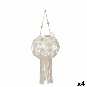 Фонарь Gift Decor Balts Kokvilna Stikls Auklu adīšanas māksla 23 x 24 x 23 cm (4 gb.)
