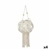 Lantern Gift Decor White Cotton Crystal Macrame 23 x 24 x 23 cm (4 Units)