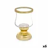 Svečturis Gift Decor Bronza Stikls Tērauds 12 x 19,5 x 12 cm Vīnaglāze (6 gb.)