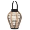 Фонарь Gift Decor Melns Bēšs Koks Drāna Stikls Фонарь 25 x 30 x 25 cm Ar rokturi (2 gb.)