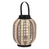 Фонарь Gift Decor Melns Bēšs Koks Drāna Stikls Фонарь 27 x 32 x 27 cm Ar rokturi (2 gb.)