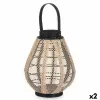 Žibintas Gift Decor Musta Beige Puu Kangas Lasi Žibintas 25 x 30 x 25 cm Kahvalla (2 osaa)