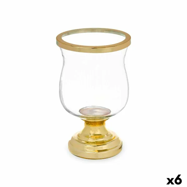 Kynttilänjalka Gift Decor Kullattu Kristalli Teräs 15,5 x 26 x 15,5 cm Lasi (6 osaa)