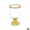 Подсвечник Gift Decor Позолоченный Стеклянный Сталь 15,5 x 26 x 15,5 cm Стакан (6 штук)