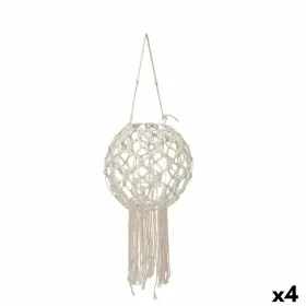 Фонарь Gift Decor Белый Хлопок Стеклянный макраме 25 x 27 x 25 cm (4 штук)