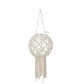 Фонарь Gift Decor Белый Хлопок Стеклянный макраме 25 x 27 x 25 cm (4 штук)