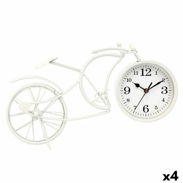 Table clock Gift Decor White Bicycle (4 Units)
