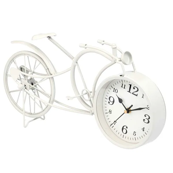 Table clock Gift Decor White Bicycle (4 Units)