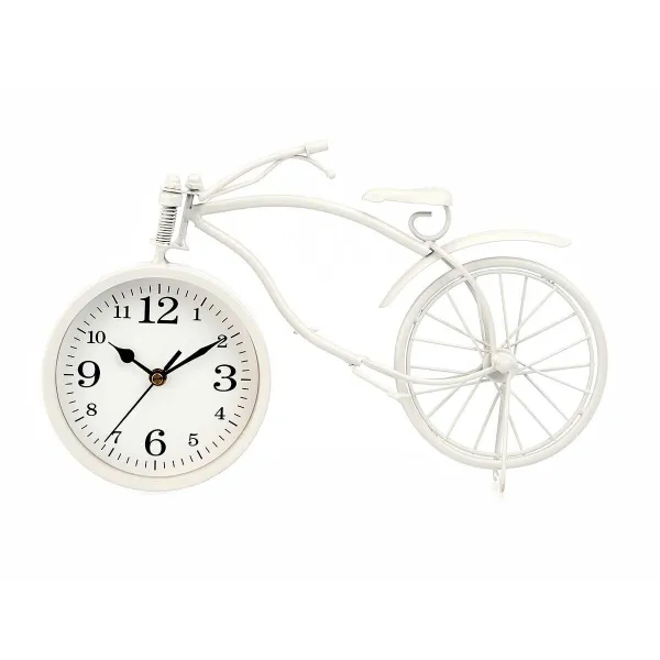 Table clock Gift Decor White Bicycle (4 Units)