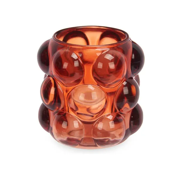 Kynttilänjalka Gift Decor Oranssi Tiili Kristalli 8,4 x 9 x 8,4 cm Mikrohelmet (12 osaa)