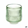 Подсвечник Gift Decor Зеленый Стеклянный 7,5 x 7,8 x 7,5 cm Лучи (12 штук)