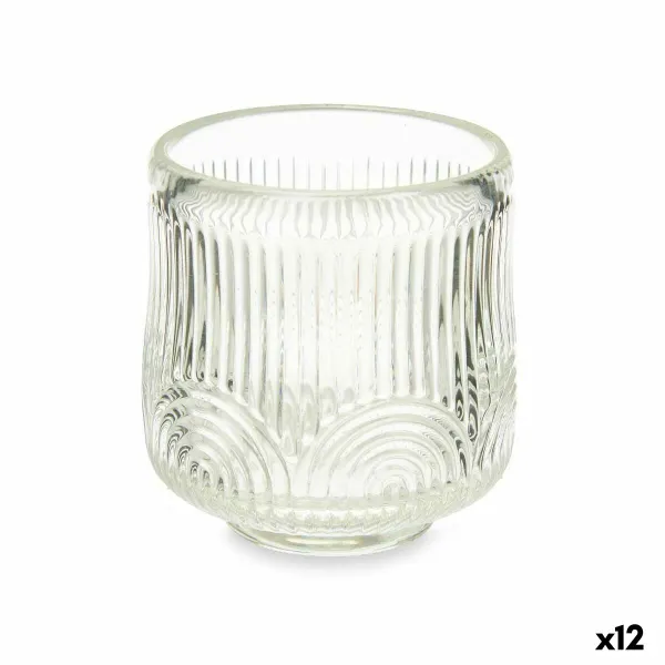 Подсвечник Gift Decor Прозрачный Стеклянный 7,5 x 7,8 x 7,5 cm Лучи (12 штук)