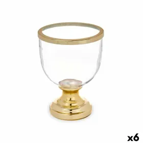 Svijećnjak Gift Decor Kuldne Kristall Teras 17,3 x 23,5 x 17,3 cm Veiniklaas (6 Ühikut)