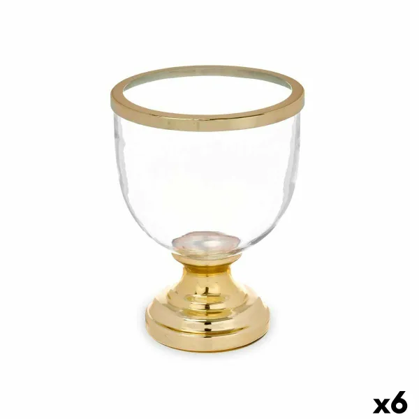 Kynttilänjalka Gift Decor Kullattu Kristalli Teräs 17,3 x 23,5 x 17,3 cm Lasi (6 osaa)