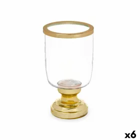 Svijećnjak Gift Decor Kuldne Kristall Teras 12 x 24,5 x 12 cm Veiniklaas (6 Ühikut)