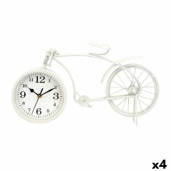 Table clock Gift Decor White Bicycle (4 Units)