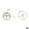 Table clock Gift Decor White Bicycle (4 Units)
