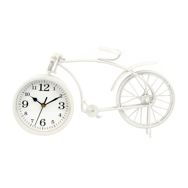 Table clock Gift Decor White Bicycle (4 Units)