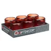 Candleholder Gift Decor Orange Tile Crystal 9 x 9,5 x 9 cm Stripes (12 Units)