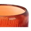 Candleholder Gift Decor Orange Tile Crystal 9 x 9,5 x 9 cm Stripes (12 Units)