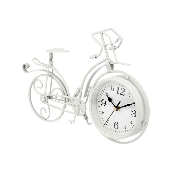 Table clock Gift Decor White Bicycle (4 Units)