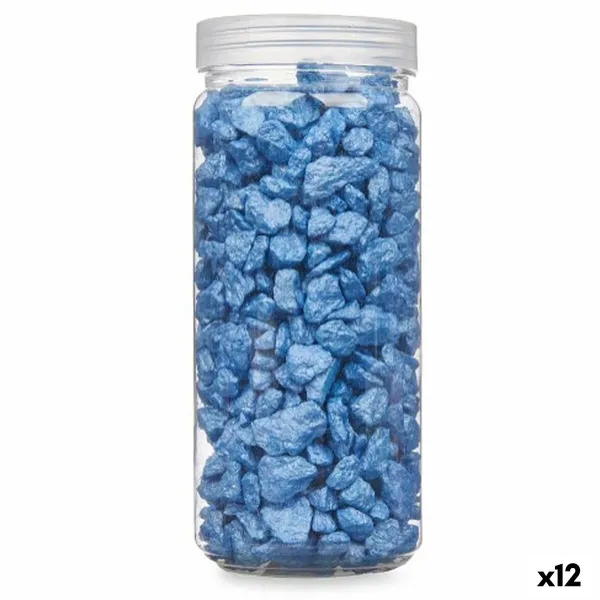 Dekoratyviniai akmenys Gift Decor Mėlyna 10 - 20 mm 700 g 6,2 x 15,3 x 6,2 cm 6,5 x 15,8 x 6,5 cm (12 vnt.)