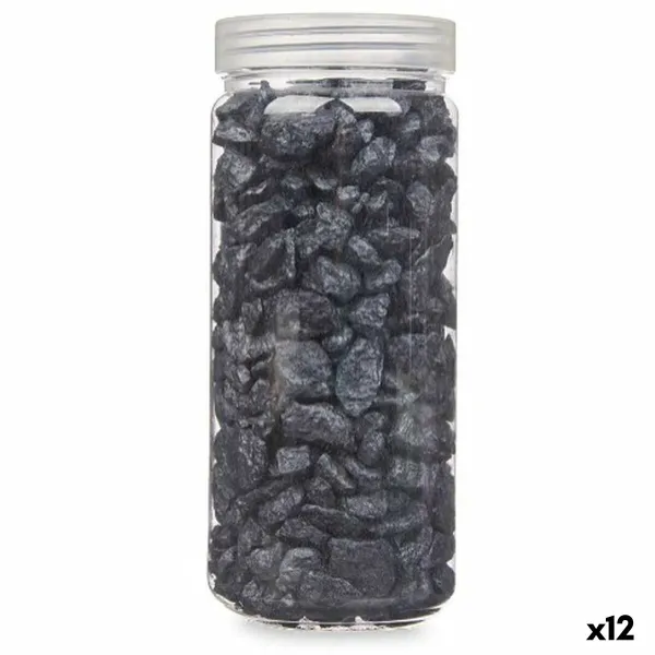 Decorative Stones Gift Decor Black 10 - 20 mm 700 g 6,5 x 15,5 x 6,5 cm 6,2 x 15,3 x 6,2 cm 6,5 x 15,8 x 6,5 cm (12 Units)
