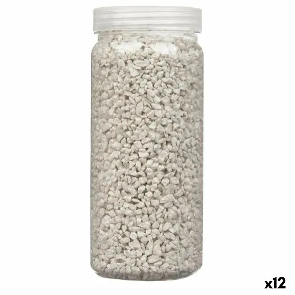 Decorative Stones Gift Decor Grey 2 - 5 mm 700 g 6,5 x 15,5 x 6,5 cm 6,2 x 15,3 x 6,2 cm 6,5 x 15,8 x 6,5 cm (12 Units)