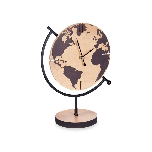 Настольные часы Gift Decor Чёрный Деревянный Карта Мира (6 штук)