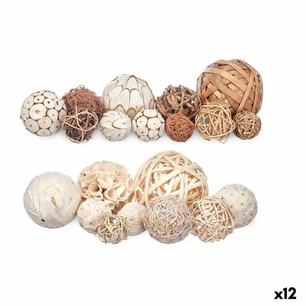 Набор декоративных шаров Gift Decor Белый Коричневый 20 x 30 x 10 cm (12 штук)