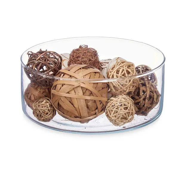 Koristeellinen pallosetti Gift Decor Valkoinen Ruskea 20 x 30 x 10 cm (12 osaa)
