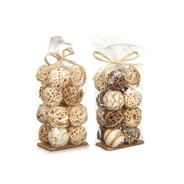 Dekoratyvinių rutulių rinkinys Gift Decor Balta Ruda 8 x 22 x 8 cm 9 x 25 x 8 cm (12 vnt.)