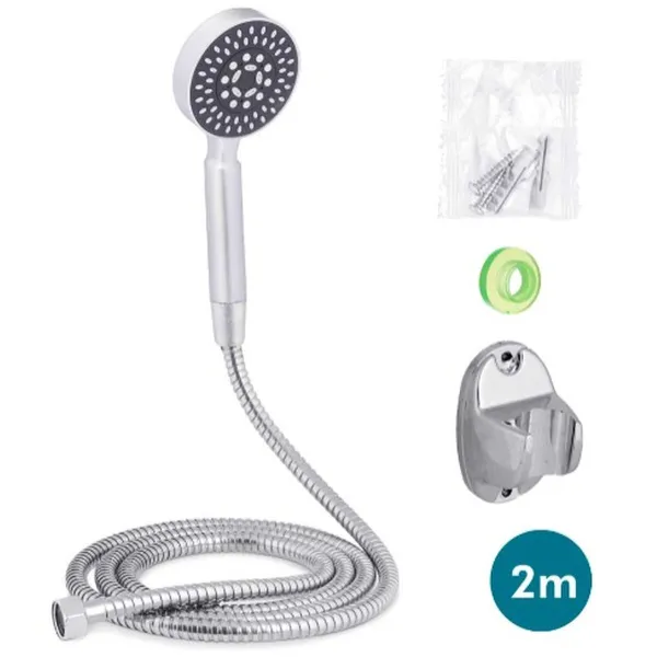 A shower head with a hose to direct the flow Berilo Metal 2 m 14 x 4,5 x 24,5 cm (12 Units)