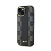 DKNY Leather Checkered Mono Pattern MagSafe - Case for iPhone 15 / 14 / 13 (Black)