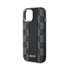 DKNY Leather Checkered Mono Pattern MagSafe - Case for iPhone 15 / 14 / 13 (Black)