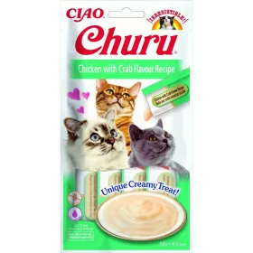 Snack for Cats Inaba Churu Cālis Jūras Velšu Krabis 4 x 14 g