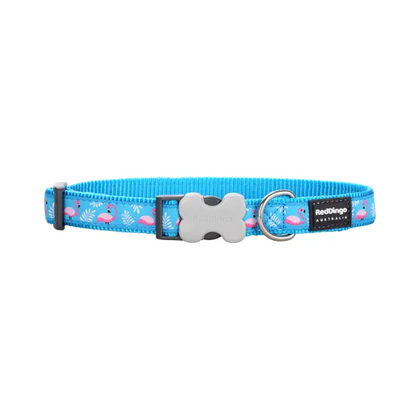 Suņa kaklasiksna Red Dingo STYLE FLAMINGO Tirkīzs 31-47 cm