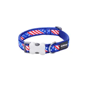 Suņa kaklasiksna Red Dingo STYLE US FLAG 31-47 cm