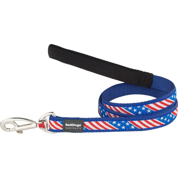 Koiran talutushihna Red Dingo STYLE US FLAG 2 x 120 cm