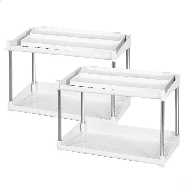 Keittiönkaapin järjestelijä Max Home Valkoinen 2 Hyllyt 2 osaa 37,5 x 25,5 x 19 cm