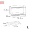Keittiönkaapin järjestelijä Max Home Valkoinen 2 Hyllyt 2 osaa 37,5 x 25,5 x 19 cm