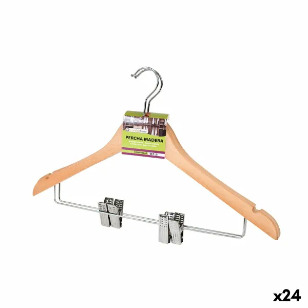 Apģērbu pakaramo komplekts Confortime Brūns Spailes Koks 2 Daudzums (24 gb.)