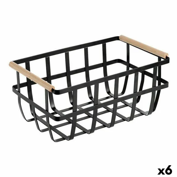 Monikäyttöinen kori Confortime Musta 36 x 22 x 15,5 cm (6 osaa)