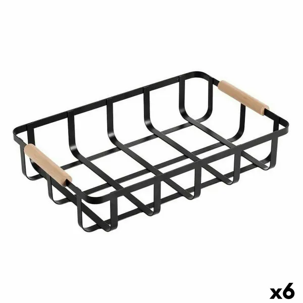 Monikäyttöinen kori Confortime Musta 36 x 24,3 x 8 cm (6 osaa)