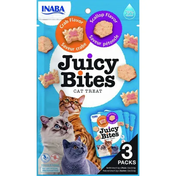 Snack for Cats Inaba Juicy Bites Cālis Zivs Jūras Velšu Krabis 3 x 11,3 g
