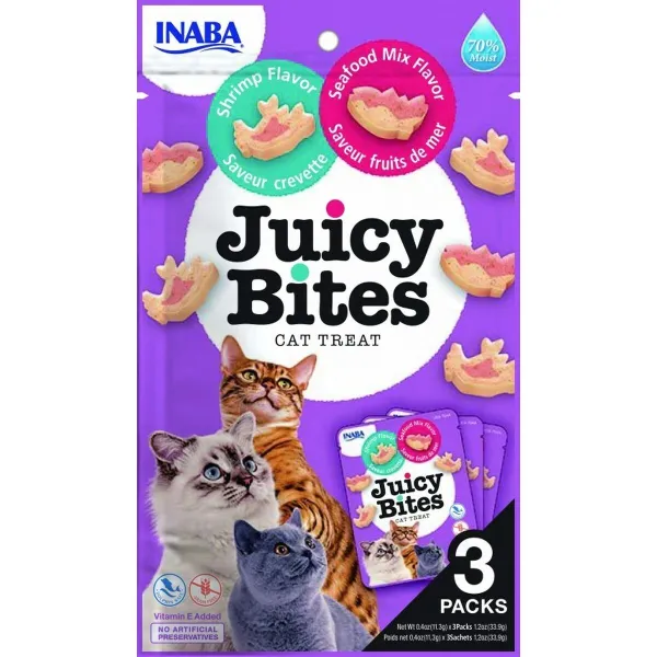 Snack for Cats Inaba Juicy Bites Chicken Fish Prawns Seafood 3 x 11,3 g