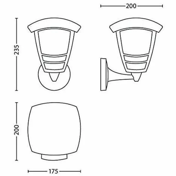 Настенный светильник Philips My Garden Creek Чёрный Алюминий A 60 W E27