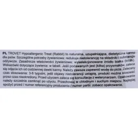 Lopbarība Trovet Hypoallergenic Pieaugušais Trusis 250 g